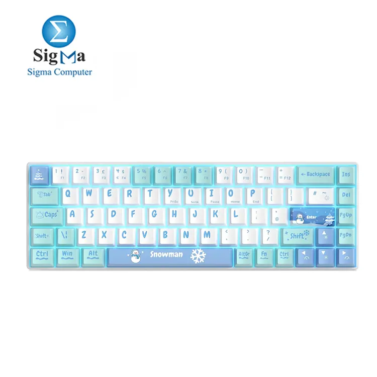MageGee Portable 60% Gaming Mechanical Keyboard, Snowman Compact 68 Keys Wired Office Keyboard with Soundproof Cotton with White Ivory Switch for Windows Laptop PC Mac (Snowman)