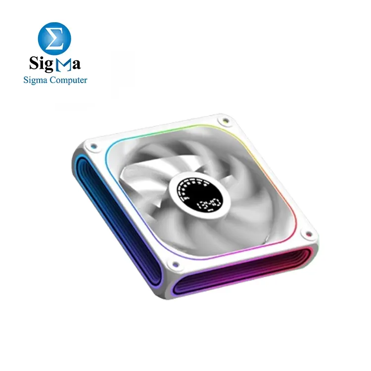 Xigmatek Aero DGT 120 Arctic – 120mm ARGB PWM Digital LCD Infinity Ring Case Fan (1 Fan)