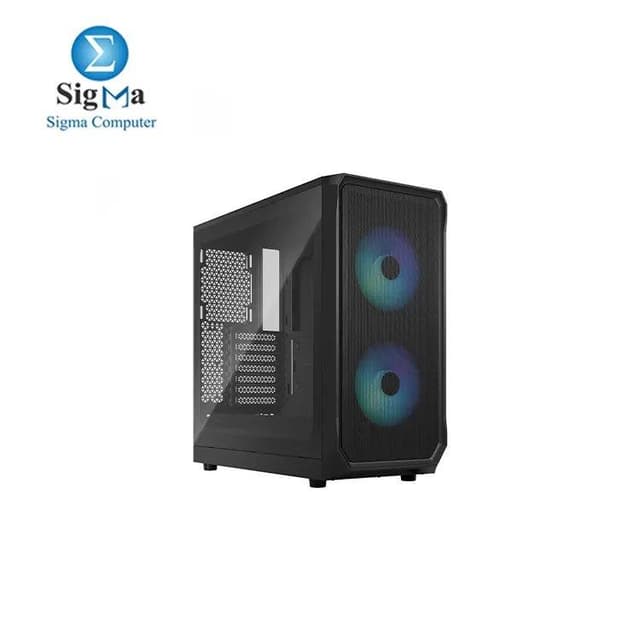 Fractal Focus 2 RGB Black TG Clear Tint, mid tower - Tempered Glass