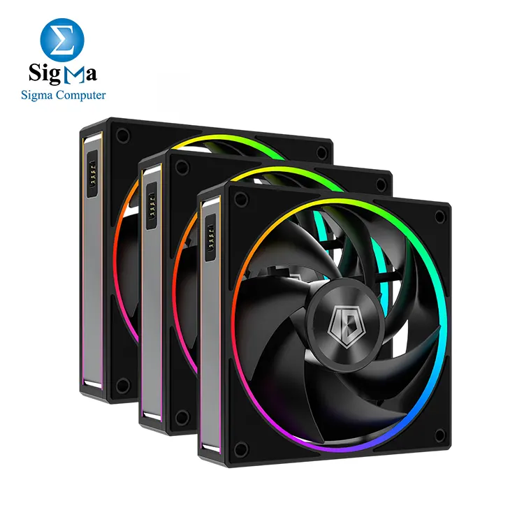 ID-COOLING MF-1230 ARGB-K TRIO ARGB PWM Dual Ball Bearing Magnetic Connection 30mm Thickened Frame 7 Blade 3 Fans