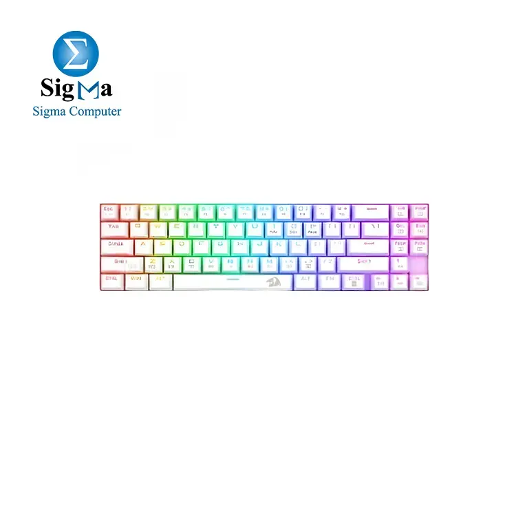 REDRAGON DEMOS K599-WRS Mechanical BROWN Switch RGB BACKLIGHT 75% Hot Swappable-AR\EN(WHITE)