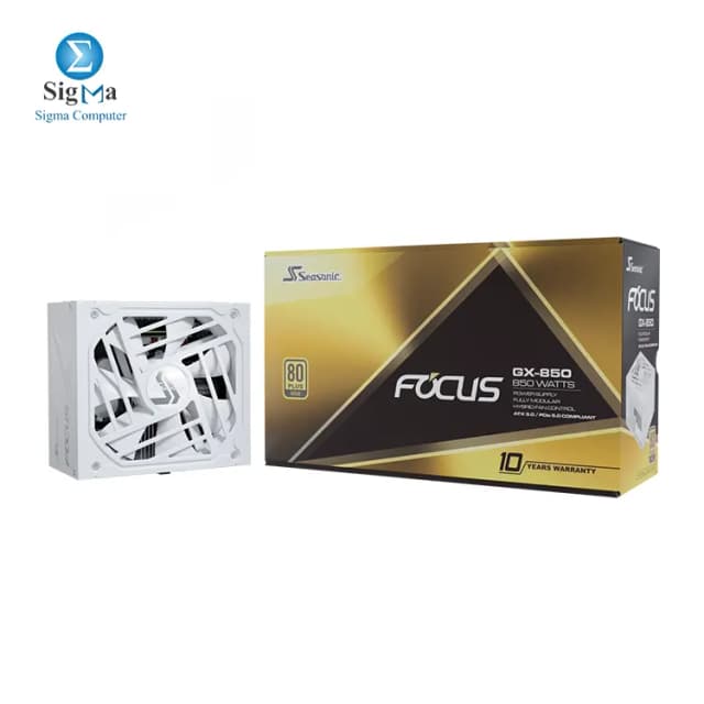 SEASONIC Focus GX-850 ATX3 850W Atx 3.1 80 Plus Gold Fully Modular Hybrid Fan White