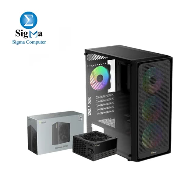 Ocypus Gamma C50 Black – PSU P650 ( 80+ white ) – 4 Fans ARGB