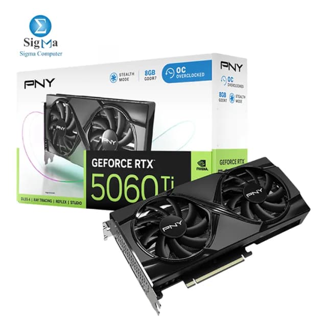 PNY GeForce RTX 5060 Ti 8GB Overclocked Dual Fan Graphics Card