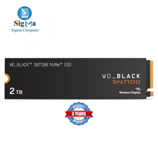 WD_BLACK SN7100 2TB NVMe SSD by Western Digital — PCIe Gen4, 7,250MB/s read, 6,900MB/s write, 3-year warranty,