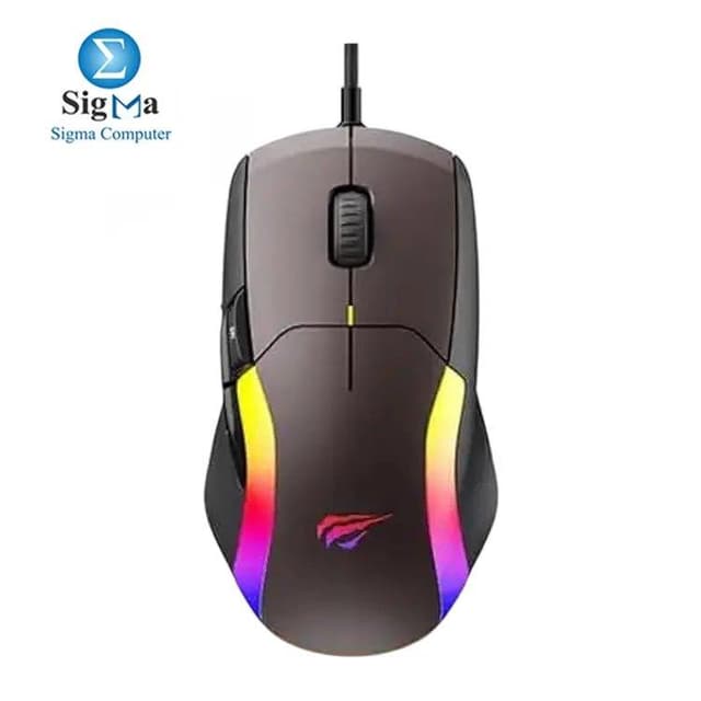 Havit MS959S RGB Wired Gaming Mouse, optical sensor, customizable DPI up to 10000, 8 programmable buttons, ergonomic ambidextrous design, RGB lighting