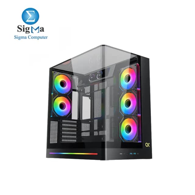 XIGMATEK Pano II LCD Type C 8 Fan ARGB Pwm 9Inch Multi Display LCD PanelCurved TG EATX Super Tower Case