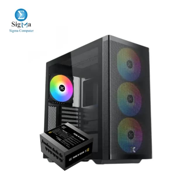 XIGMATEK Osiris 140mm ARGB BTF Super Tower Case (EGYPT Version) + Prime 1000W 80+ Gold Super Tower Case-EN47848