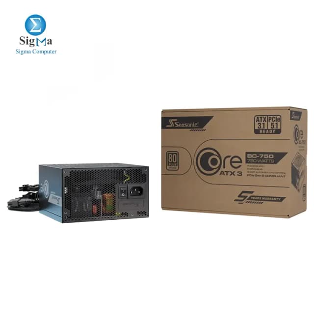 SEASONIC Core BC-750 ATX3 750W Atx 3.1 80 Plus Bronze Braidad Cables Hydro Dynamic Bearing Fan