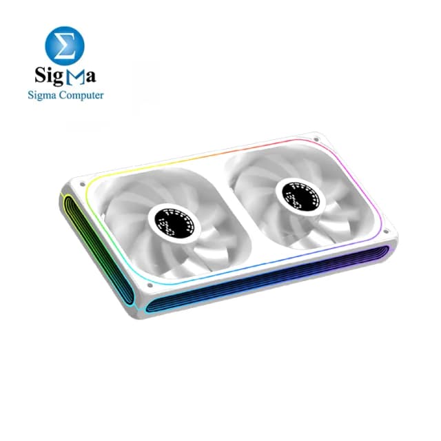 Xigmatek Aero DGT 240 Reverse Arctic – 240mm ARGB PWM Digital LCD Infinity Ring Case Fan (2 Fans)