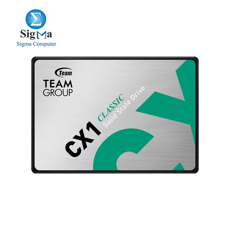 TeamGroup CX1 240GB SSD – SATA III, 520MB/s read, 430MB/s write, 80TBW, 2.5 form factor, shock-resistant, SLC caching, ECC support.