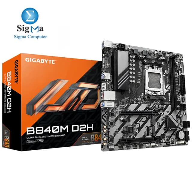 GIGABYTE B840M D2H Motherboard - AMD AM5, DDR5