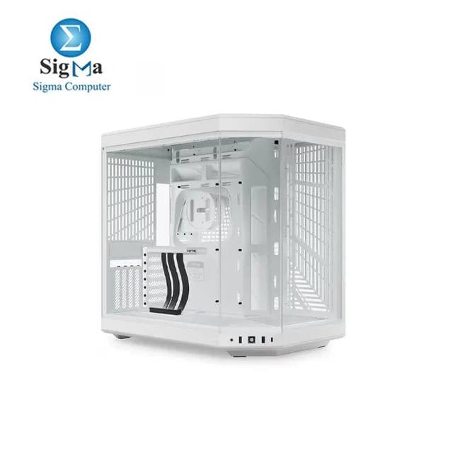 HYTE Y70 Upgraded Modern Aesthetic Dual Chamber Panoramic Tempered Glass Mid-Tower ATX Computer Gaming Case with PCIE 4.0 Riser Cable Included, WHITE (CS-HYTE-Y70-WW)