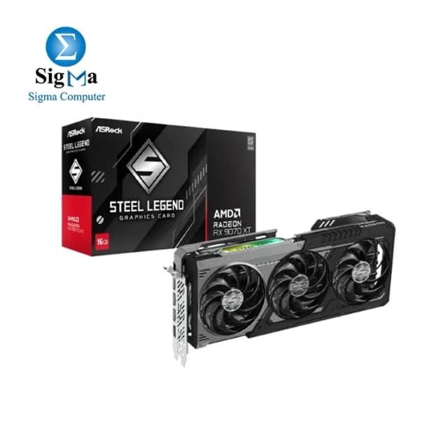 ASROCK AMD Radeon RX 9070 XT Steel Legend Dark 16GB.