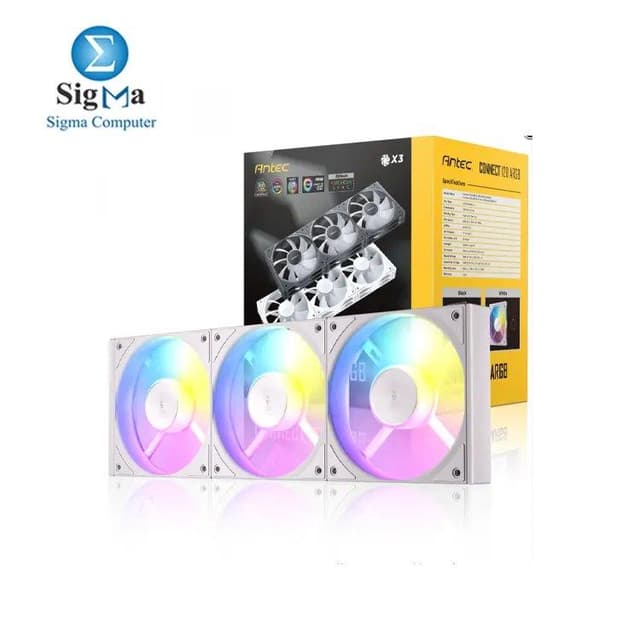 Antec Connect 120 ARGB PWM Case Fan 3PK White