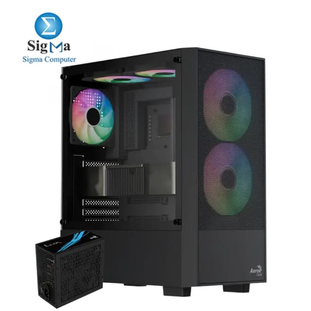 AeroCool B508A Flow Mid Tower Case with LUX 550W 80Plus Bronze PSU