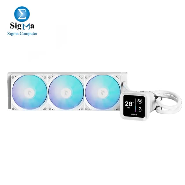 APNX LC1-D 360 High-Performance LCD 360mm Liquid CPU Cooler – White