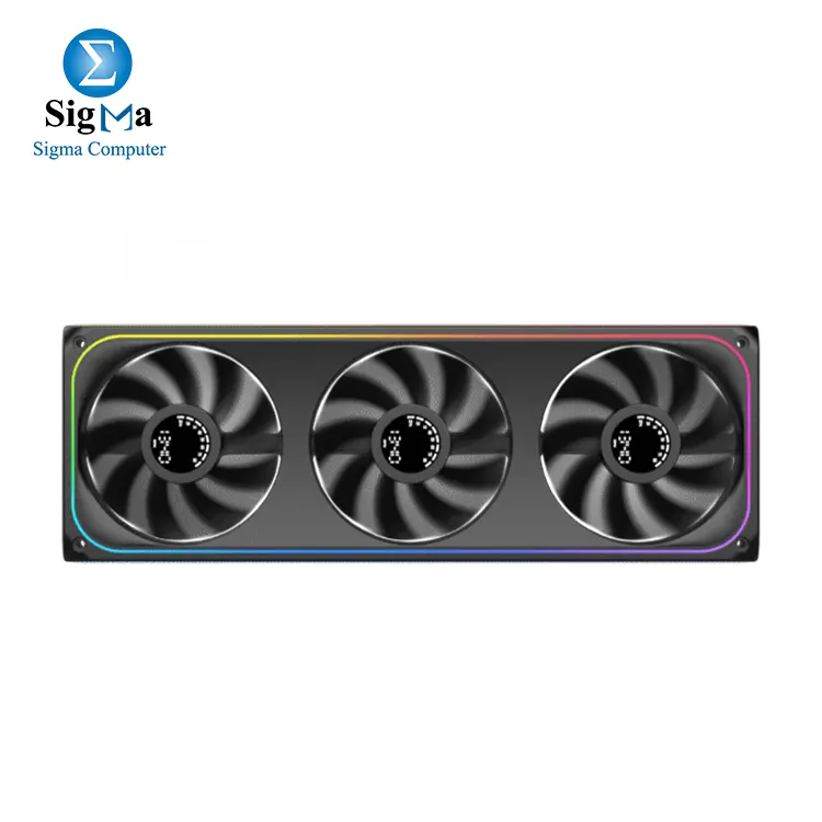 XIGMATEK Aero DGT 360 Digital LCD 3 Fan ARGB and PWM Infinity Ring Four Side 360mm Standard Fan Blade-EN90212