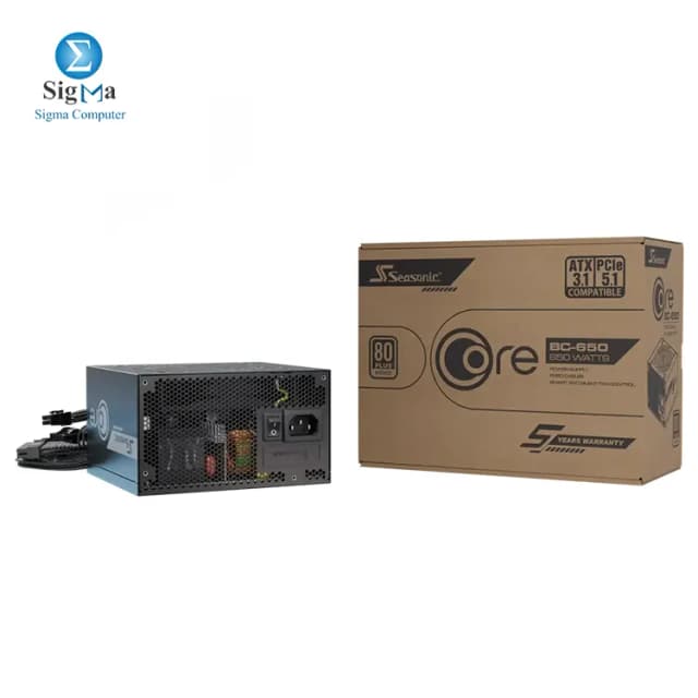 SEASONIC Core BC-650 650W Atx 3.1 80 Plus Bronze Braidad Cables Hydro Dynamic Bearing Fan