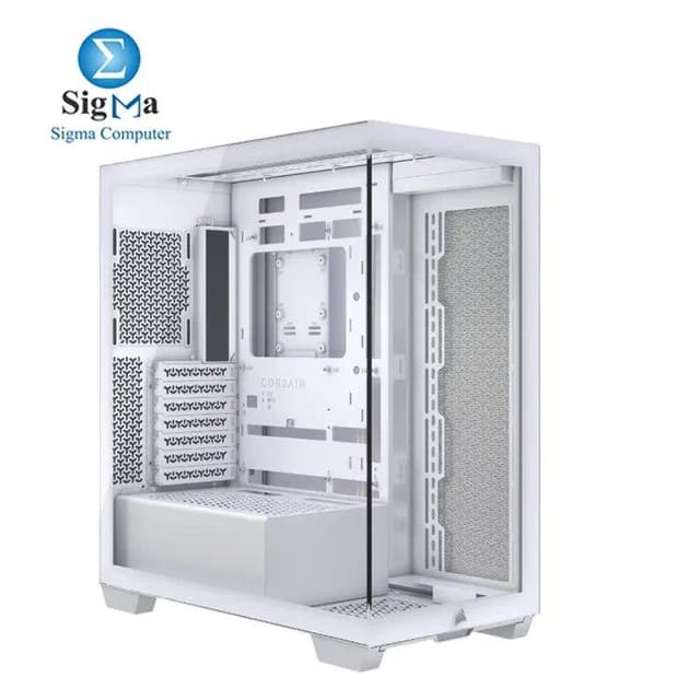 Corsair 3500X White – Mid-Tower case with support for E-ATX motherboards, 425mm GPUs, 360mm radiators, 2x HDD & 2x SSD, USB-C front I/O, and tempered glass panels.