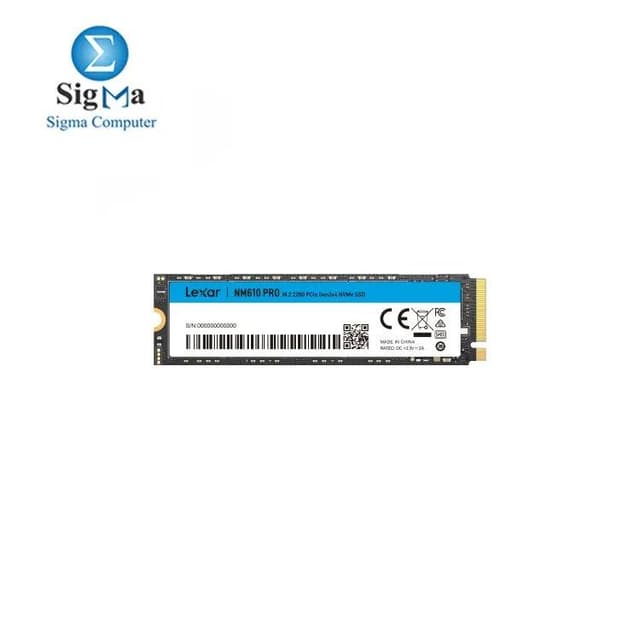 Lexar NM610PRO 500GB M.2 NVMe SSD – PCIe Gen3x4, 3300MB/s read, 1700MB/s write, 3D NAND