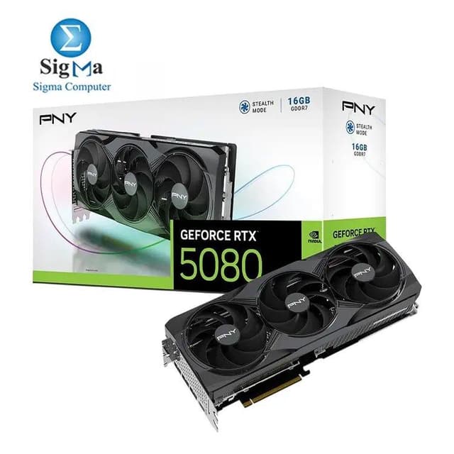 PNY GeForce RTX 5080 OC Triple Fan Blackwell Architecture 16GB GDDR7