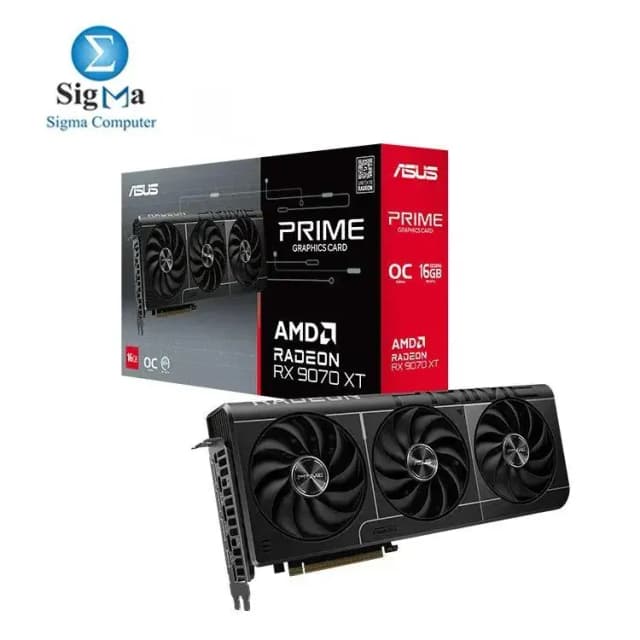 ASUS Prime Radeon RX 9070 XT OC, 16GB GDDR6, 3030 MHz Boost, 4096 SP, PCIe 5.0, 20 Gbps, 3x DP 2.1a, 1x HDMI 2.1b, 750W PSU