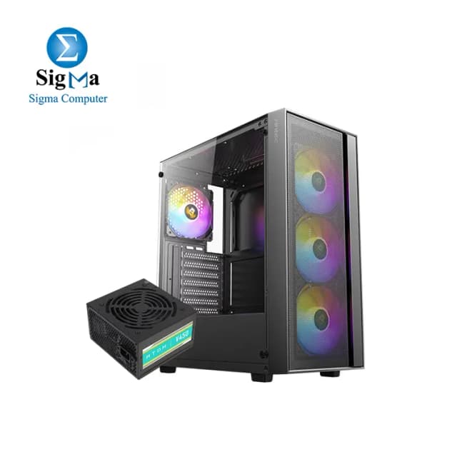 Antec AX65 4Fan 120M ARGB Case & Atom V450 450W PSU