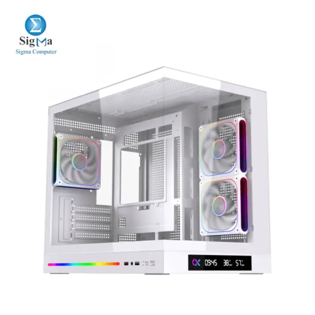 XIGMATEK Cloud M DGT 3AF Arctic Digital LCD 3 Fan Argb PWM BTF White Micro Tower Case-EN49644