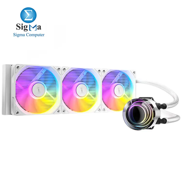 Antec VORTEX LUM 360 WHITE 360mm ARGB liquid cooler aluminum radiator 120mm PWM fans Intel AMD socket support 280W TDP