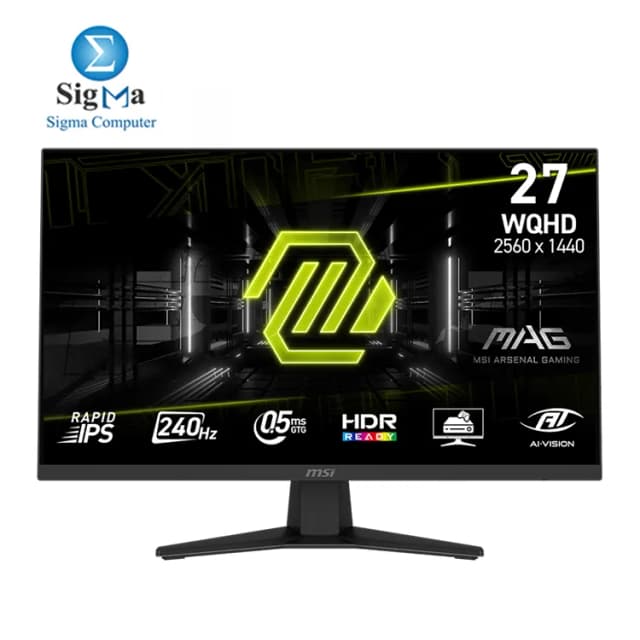 MSI MAG 274QF X24 27 Inch WQHD Rapid IPS Gaming Monitor – 240Hz, 0.5ms GTG, HDR Ready, FreeSync Premium, 1000:1 Contrast, Frameless Design