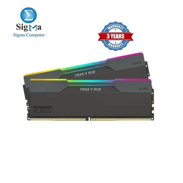 KLEVV CRAS V RGB DDR5 48GB (2x24GB) 6400MHz CL32 A-DIE 1.35V Gaming Desktop Ram Memory SK Hynix Chip XMP 3.0 / AMD Expo Ready - Black - KD5KGUD80-64A320G