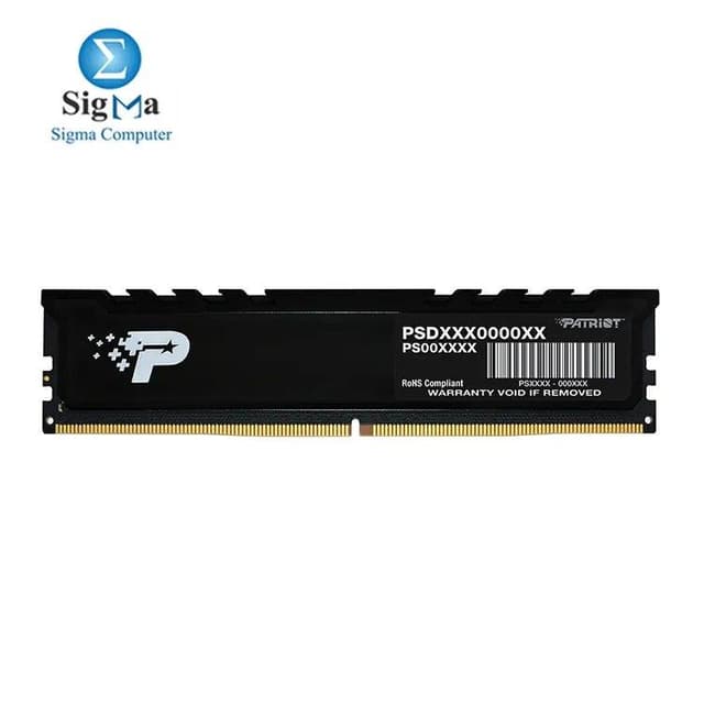 Patriot PSP524G560081H1 – 24GB DDR5 5600MHz UDIMM, CL46, 1.1V, Non-ECC, Single-sided, On-Die ECC, Aluminum Heatshield