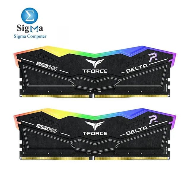 TEAM T-Force Delta 64GB (2x32GB) DDR5 6000MHz CL38, Intel XMP 3.0, RGB lighting, 1.35V, on-die ECC