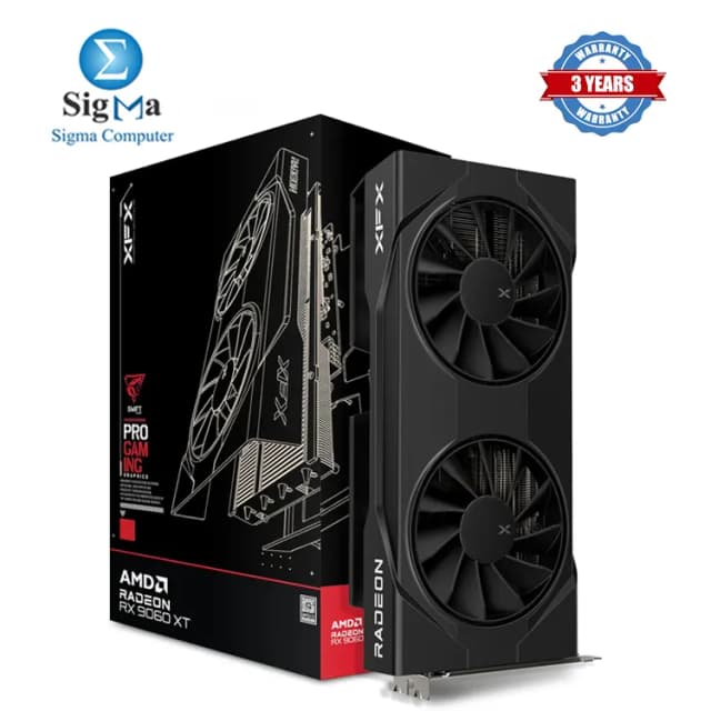 XFX Swift AMD Radeon RX 9060 XT OC Gaming Edition 8GB AMD RDNA 4 2048 SP 8GB GDDR6 128-bit 3320 MHz Boost Dual Fan 2x DP 2.1 1x HDMI 2.1 PCIe 5.0 1x 8-Pin.