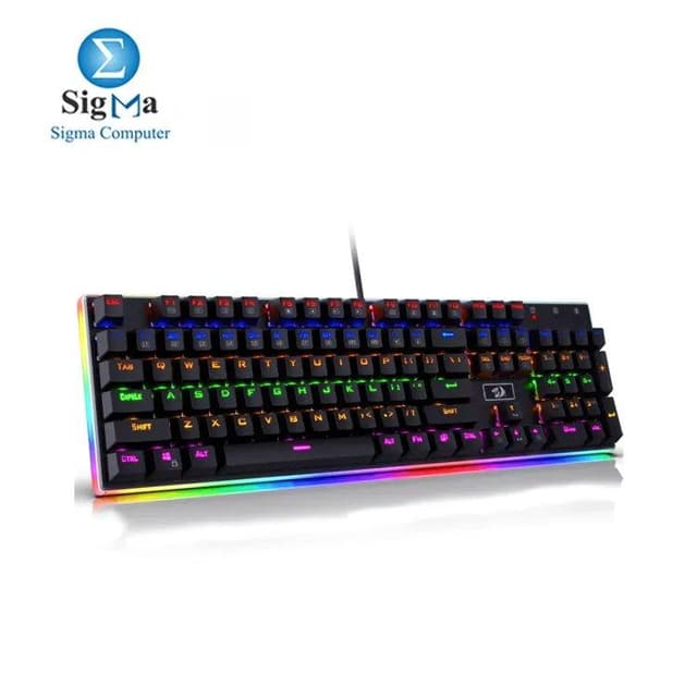 Redragon K577 Kali Mechanical Gaming Keyboard, Rainbow Backlit RED Switches