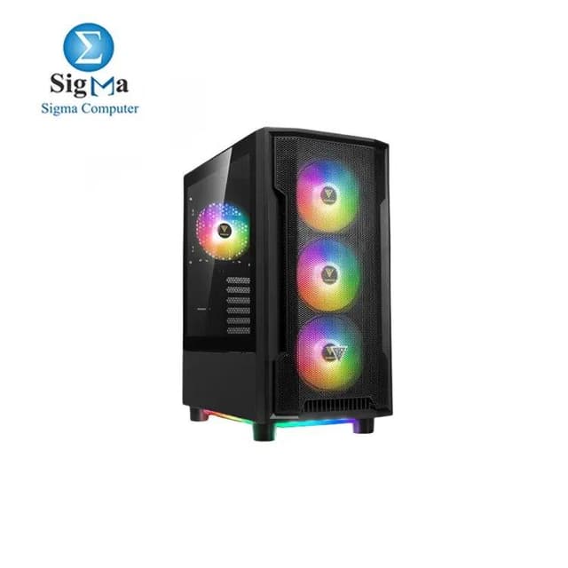 GAMDIAS ATHENA M6 LITE Black Mid Tower, ATX/M-ATX/ITX, 4x ARGB PWM fans, supports 360mm radiator, 190mm CPU cooler, 340mm GPU, USB 3.0, tempered glass, 6-port ARGB hub