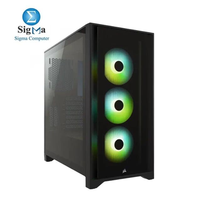 CORSAIR iCUE 4000X RGB Tempered Glass Mid-Tower ATX Case – Black