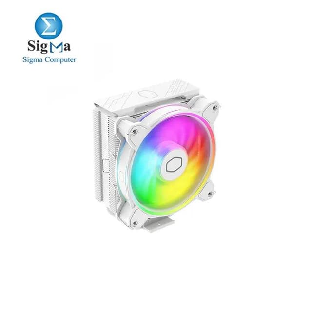 Cooler Master Hyper 212 Halo White CPU Air Cooler, 120 Halo² Fan, Dual Loop ARGB, Aluminum Top Cover, 4 Copper Heat Pipes,154mm Tall, Brackets AMD Ryzen AM5/AM4, Intel LGA1700/1200 (RR-S4WW-20PA-R1)