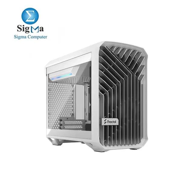 Fractal Design Torrent Nano White - Tempered Glass Side Panel - mITX Airflow Mini Tower Gaming Case