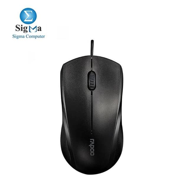Rapoo N1200 Wired Optical Mouse silent  - Black
