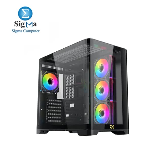 XIGMATEK Crystal Storm 4 fan PWM Argb Curved TG Mid Tower Case-EN48838
