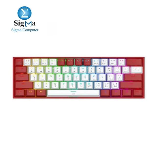 REDRAGON K617 FIZZ RED Switch RGB - WHITE/RED  (60% KB) EN\AR