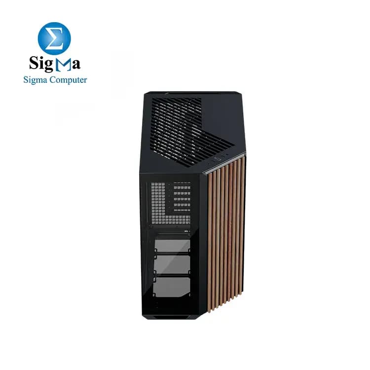 APNX V1 Wood Black Mid Tower - ATX - Tempered Glass – (4Fans ARGB 3 reversed)(AIR Up To 170mm)(VGA Up To 395mm) Type-C Ready+GPU Holder.