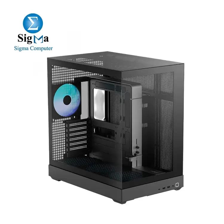 APNX V2-F Black (4Fans FP3 140MM ARGB)(AIR Up To 183mm)(VGA Up To 445mm) Type-C Ready-BTF Support-GPU Holder.