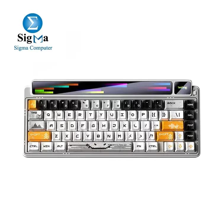 AULA LEOBOG AMG65-Mechanical-Jasper SW-RGB-65%-Tri-Mode BT/2.4G/USB-C-Hot-Swappable-Dual Screen-315 LEDs-(WHITE)-3824