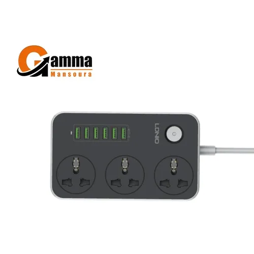 LDNIO SC3604 Power Strip 6 USB Ports With 3 AC Sockets – Black