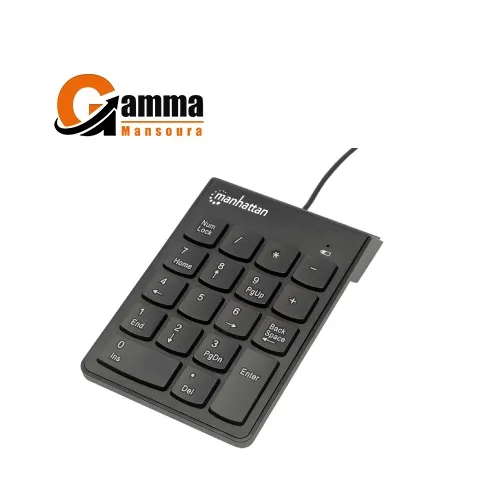 Manhattan Numeric Wired Keypad USB Wired 18 Full-Size Keys – Black