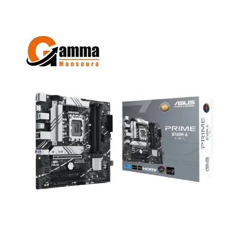 ASUS PRIME B760M-A-CSM Motherboard LGA1700 DDR5 128GB PCIe 4.0 Micro ATX Realtek 2.5Gb Ethernet Aura Sync Intel 14th 13th 12th Gen Support