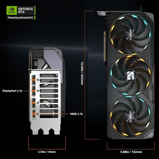GIGABYTE GeForce RTX 5090 GAMING OC 32G – NVIDIA Blackwell, 32GB GDDR7 512-bit, 2550MHz Boost Clock, WINDFORCE Cooling with Hawk Fans, RGB Halo, Dual BIOS, Reinforced Structure, VGA Holder, DLSS 4 Support